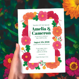 Convite para Casamento Bold Blooms