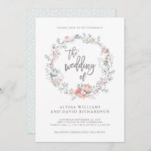 Convite Para Casamento Botânico Blue Boho