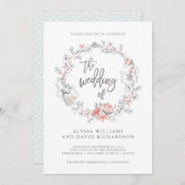 Convite Para Casamento Botânico Blue Boho