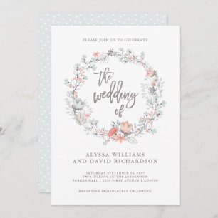 Convite Para Casamento Botânico Blue Boho