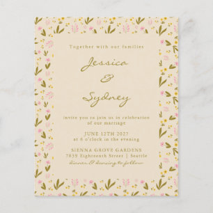 Convite para Casamento Botânico das Flores da prim