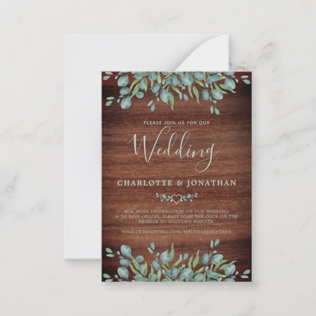 Convite para Casamento Botânico de Código QR Russo (Frente)