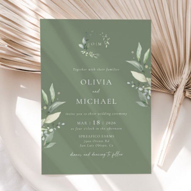 Convite para Casamento Botânico de Greenerescência (Invitation)