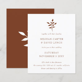 Convite para Casamento Botânico de Terracotta