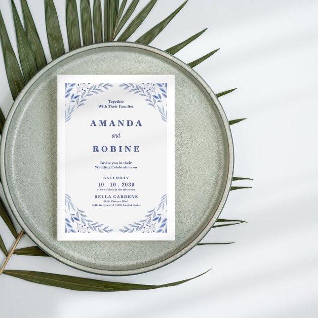 Convite Para Casamento Botânico Minimalista (Criador carregado)
