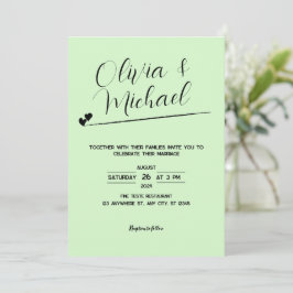 Convite para Casamento Botânico Verde Pastel