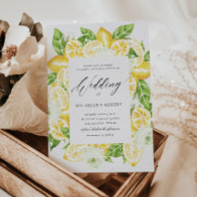 Convite para Casamento Branco da Árvore de Limão C