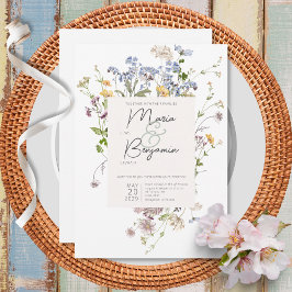 Convite para Casamento Branco de Delicate Boho Wil