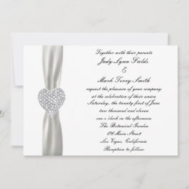Convite para Casamento Branco do Coração de Diaman