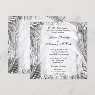 Convite para Casamento Branco e Negro Calamity