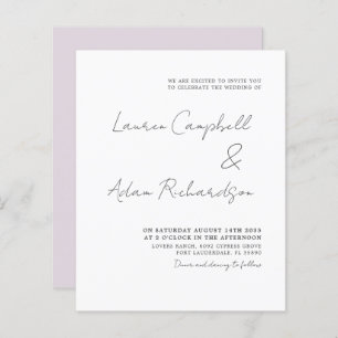 Convite para Casamento Branco e Negro Elegante de