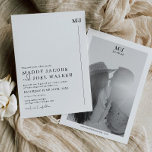 Convite para Casamento Branco e Negro Elegante MAD<br><div class="desc">Um convite de casamento simples e elegante em preto e branco com uma letra moderna. Mínimo e chique,  o Made Suite é o design perfeito para a sua papelaria de casamento.</div>