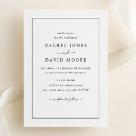 Convite Para Casamento Branco E Negro Moderno