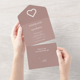 Convite para Casamento Branco e Rosa de Dusty Mini