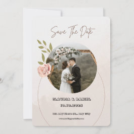 Convite para Casamento Branco e Rosa de Luxo