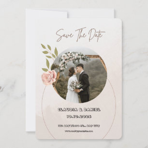 Convite para Casamento Branco e Rosa de Luxo