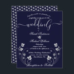 Convite para Casamento Branco Floral de Orçamento<br><div class="desc">Convocação de Casamento Branco Floral de Orçamento Moderno Chic. Simples e moderno para ser completado com seus detalhes de forma fácil e rápida. Verifique meu compro para ver a suíte inteira para este design.</div>