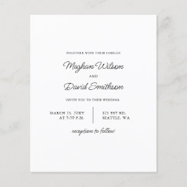 Convite para Casamento Branco Moderno Simples de O