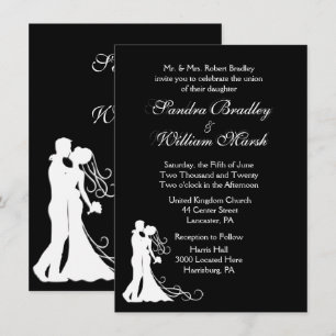 Convite para Casamento Branco Negro