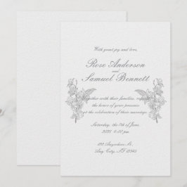 Convite para Casamento Branco Negro Quadro Barroco