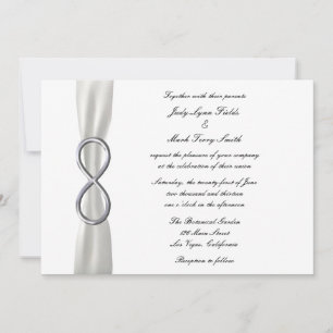 Convite para Casamento Branco Silver Infinity