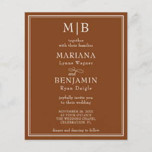 Convite para Casamento Brown da Fronteira Moderna 