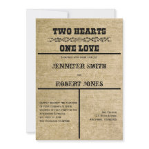 Convite para Casamento Burlap Ocidental