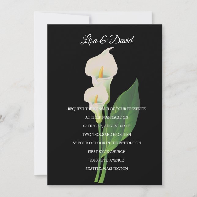 Convite para casamento - Cala Lily (Frente)