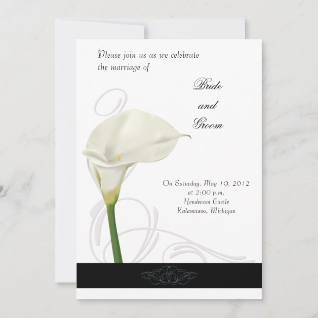 Convite para Casamento Calla Lily (Frente)