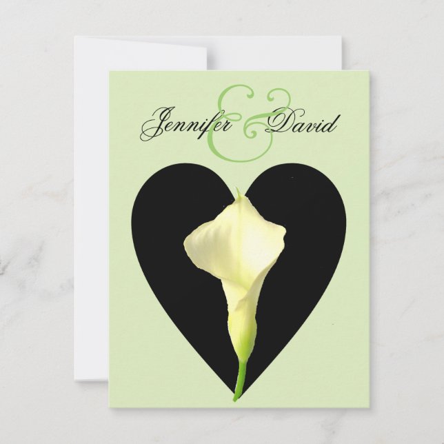Convite para Casamento Calla Lily e Heart (Frente)
