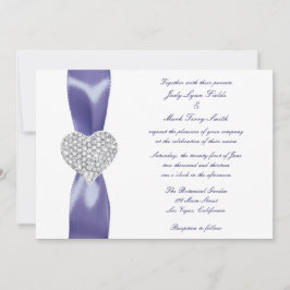 Convite para Casamento Cardíaco com Diamante Azul 