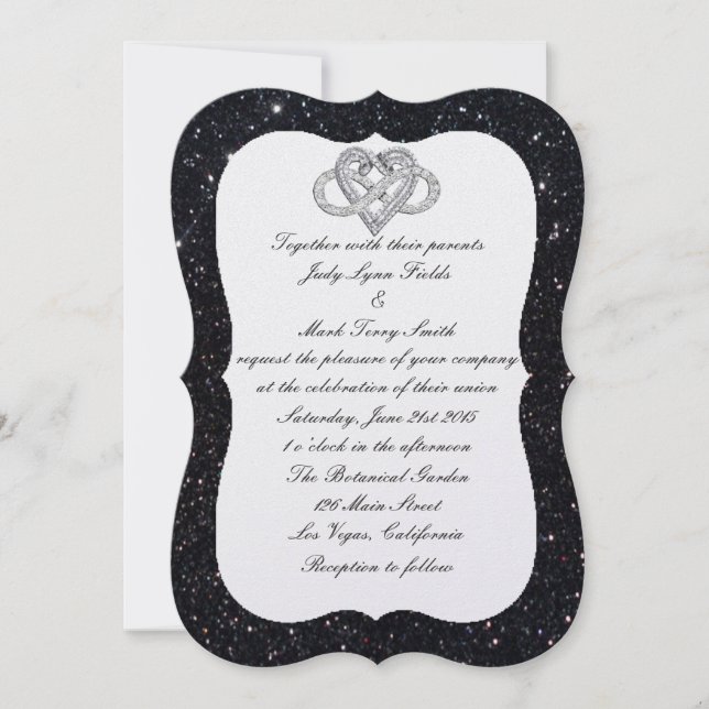 Convite para Casamento Cardíaco Infinito com Lente (Frente)