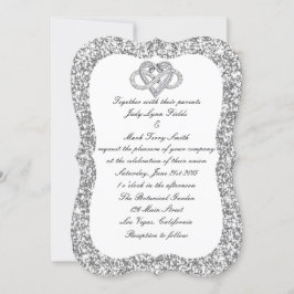 Convite para Casamento Cardíaco Infinito com Lente