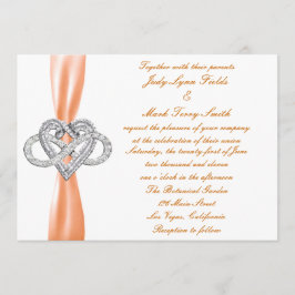 Convite para Casamento Cardíaco Infinito Laranja