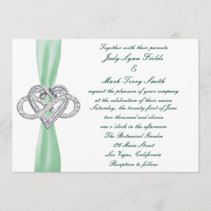Convite para Casamento Cardíaco Infinito Verde