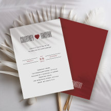 Convite para Casamento Cardíaco Minimalista