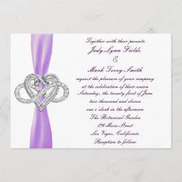 Convite para Casamento Cardíaco Púrpura Infinito