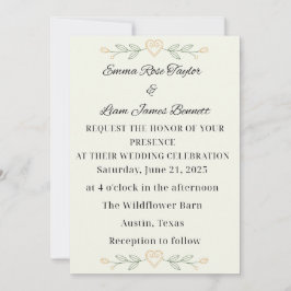 Convite para Casamento Cardíaco Simplicity