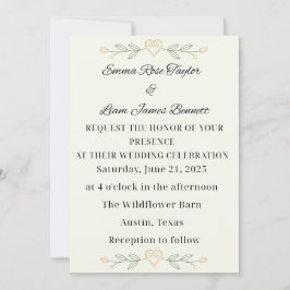 Convite para Casamento Cardíaco Simplicity