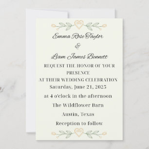 Convite para Casamento Cardíaco Simplicity