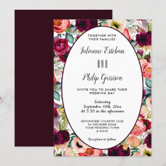 Convite para Casamento Casual Romântico Jardim Flo