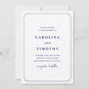 Convite para Casamento Celestial Night Sky Waterco