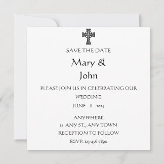 Convite para Casamento Céltico Negro e Branco