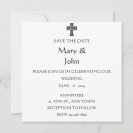 Convite para Casamento Céltico Negro e Branco