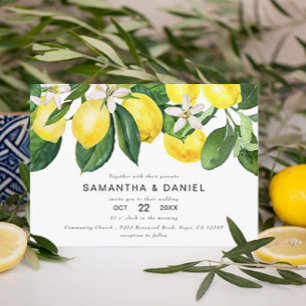 Convite para Casamento Chic Amarelo Lemon Grove