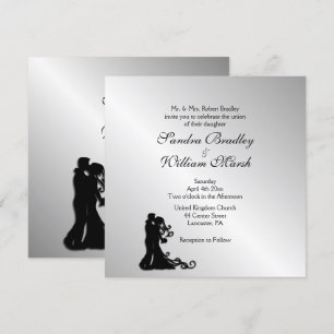 Convite para Casamento Chic Silver