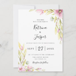 Convite para Casamento Chic Summer Wildflower