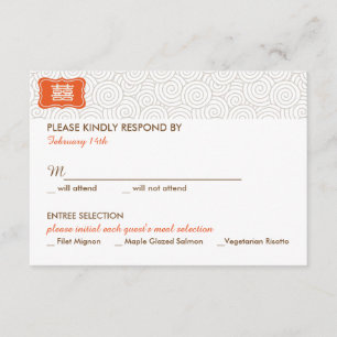 Convite para Casamento Chinês de Felicidade Dupla 