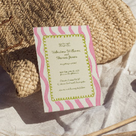 Convite para Casamento Cinza e Verde Moderno Whims