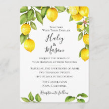 Convite para Casamento Citrus Orchard
